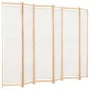 Biombo divisor de 6 paneles de tela color crema 240x170x4 cm de vidaXL, Divisores de ambientes - Ref: Foro24-248174, Precio: ...