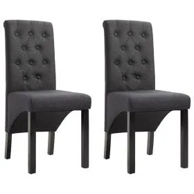 Sillas de comedor 2 unidades tela gris oscura de vidaXL, Sillas de comedor - Ref: Foro24-248986, Precio: 196,19 €, Descuento: %
