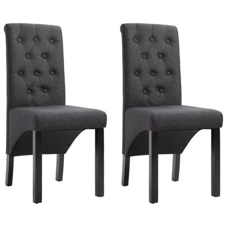 Sillas de comedor 2 unidades tela gris oscura de vidaXL, Sillas de comedor - Ref: Foro24-248986, Precio: 196,19 €, Descuento: %
