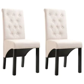 Sillas de comedor 2 unidades tela color crema de vidaXL, Sillas de comedor - Ref: Foro24-248987, Precio: 192,04 €, Descuento: %