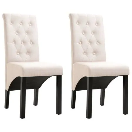 Sillas de comedor 2 unidades tela color crema de vidaXL, Sillas de comedor - Ref: Foro24-248987, Precio: 192,04 €, Descuento: %