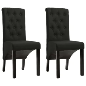 Sillas de comedor 2 unidades de tela negra de vidaXL, Sillas de comedor - Ref: Foro24-248991, Precio: 178,80 €, Descuento: %
