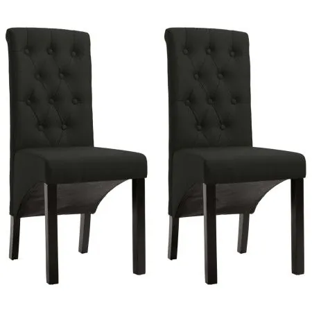 Sillas de comedor 2 unidades de tela negra de vidaXL, Sillas de comedor - Ref: Foro24-248991, Precio: 178,80 €, Descuento: %