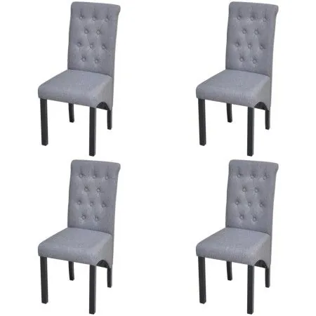 Sillas de comedor 4 unidades tela gris claro de vidaXL, Sillas de comedor - Ref: Foro24-272245, Precio: 348,66 €, Descuento: %