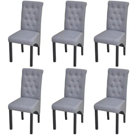 Sillas de comedor 6 unidades tela gris claro de vidaXL, Sillas de comedor - Ref: Foro24-272246, Precio: 540,48 €, Descuento: %