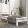 Estructura de cama madera maciza blanco 90x200 cm de vidaXL, Camas y somieres - Ref: Foro24-814740, Precio: 82,79 €, Descuent...