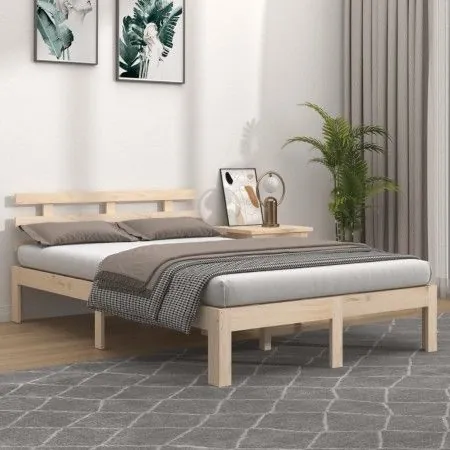Solid wood bed frame 120x200 cm by vidaXL, Beds and slatted bases - Ref: Foro24-814749, Price: 111,49 €, Discount: %