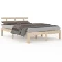 Estructura de cama madera maciza 140x200 cm de vidaXL, Camas y somieres - Ref: Foro24-814754, Precio: 129,08 €, Descuento: %