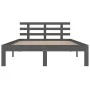 Estructura de cama madera maciza gris King Size 150x200 cm de vidaXL, Camas y somieres - Ref: Foro24-814761, Precio: 153,69 €...