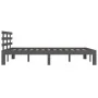 Estructura de cama madera maciza gris King Size 150x200 cm de vidaXL, Camas y somieres - Ref: Foro24-814761, Precio: 153,69 €...