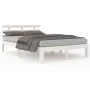 Estructura de cama de madera maciza blanco 160x200 cm de vidaXL, Camas y somieres - Ref: Foro24-814765, Precio: 126,83 €, Des...