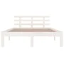 Estructura de cama de madera maciza blanco 160x200 cm de vidaXL, Camas y somieres - Ref: Foro24-814765, Precio: 126,83 €, Des...