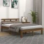 Estructura de cama madera maciza marrón miel 200x200 cm de vidaXL, Camas y somieres - Ref: Foro24-814777, Precio: 154,57 €, D...