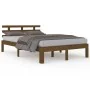 Estructura de cama madera maciza marrón miel 200x200 cm de vidaXL, Camas y somieres - Ref: Foro24-814777, Precio: 154,57 €, D...