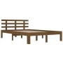 Estructura de cama madera maciza marrón miel 200x200 cm de vidaXL, Camas y somieres - Ref: Foro24-814777, Precio: 154,57 €, D...