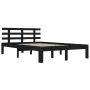 Estructura de cama de madera maciza negro 200x200 cm de vidaXL, Camas y somieres - Ref: Foro24-814778, Precio: 124,18 €, Desc...
