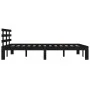 Estructura de cama de madera maciza negro 200x200 cm de vidaXL, Camas y somieres - Ref: Foro24-814778, Precio: 124,18 €, Desc...