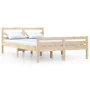 Solid wood double bed frame 135x190 cm by vidaXL, Beds and slatted bases - Ref: Foro24-814794, Price: 95,03 €, Discount: %