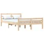 Solid wood double bed frame 135x190 cm by vidaXL, Beds and slatted bases - Ref: Foro24-814794, Price: 95,03 €, Discount: %