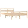 Solid wood double bed frame 135x190 cm by vidaXL, Beds and slatted bases - Ref: Foro24-814794, Price: 95,03 €, Discount: %