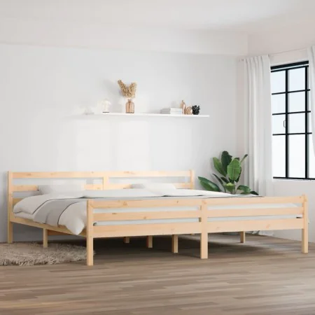 Estructura de cama madera maciza 200x200 cm de vidaXL, Camas y somieres - Ref: Foro24-814839, Precio: 124,84 €, Descuento: %