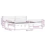 Estructura de cama madera maciza 200x200 cm de vidaXL, Camas y somieres - Ref: Foro24-814839, Precio: 124,84 €, Descuento: %