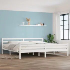 Estructura de cama madera maciza blanco 200x200 cm de vidaXL, Camas y somieres - Ref: Foro24-814840, Precio: 125,71 €, Descue...