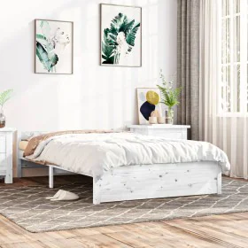 Estructura de cama madera maciza blanco 120x200 cm de vidaXL, Camas y somieres - Ref: Foro24-815040, Precio: 137,36 €, Descue...