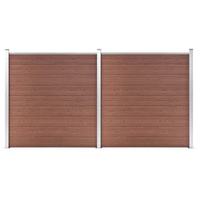 Valla de jardín de WPC marrón 353x186 cm de vidaXL, Paneles de vallas - Ref: Foro24-3053207, Precio: 797,41 €, Descuento: %