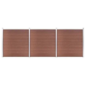 Brown WPC garden fence 526x186 cm by vidaXL, fence panels - Ref: Foro24-3053208, Price: 1,00 €, Discount: %