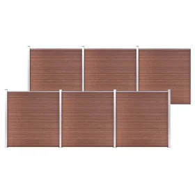 Valla de jardín de WPC marrón 1045x186 cm de vidaXL, Paneles de vallas - Ref: Foro24-3053211, Precio: 2,00 €, Descuento: %
