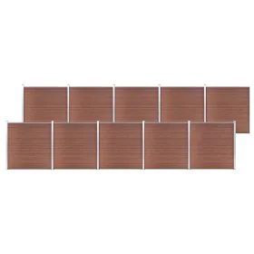 Valla de jardín de WPC marrón 1737x186 cm de vidaXL, Paneles de vallas - Ref: Foro24-3053215, Precio: 3,00 €, Descuento: %