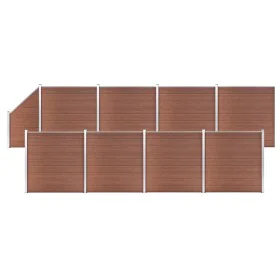 Set de valla 8 cuadradas + 1 oblicua WPC marrón 1484x186 cm de vidaXL, Paneles de vallas - Ref: Foro24-3053222, Precio: 3,00 ...