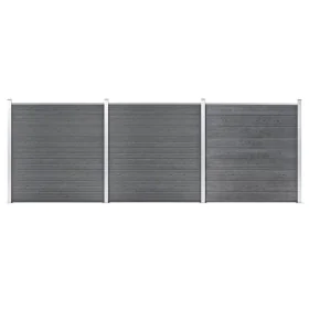 Valla de jardín de WPC gris 526x186 cm de vidaXL, Paneles de vallas - Ref: Foro24-3053226, Precio: 1,00 €, Descuento: %