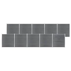 Gray WPC garden fence 1737x186 cm by vidaXL, fence panels - Ref: Foro24-3053233, Price: 3,00 €, Discount: %