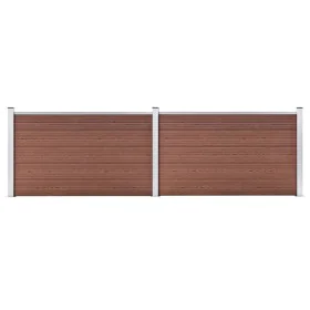 Brauner WPC-Gartenzaun 353x106 cm von vidaXL, Zaunpaneele - Ref: Foro24-3053243, Preis: 354,98 €, Rabatt: %