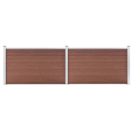 Brauner WPC-Gartenzaun 353x106 cm von vidaXL, Zaunpaneele - Ref: Foro24-3053243, Preis: 354,98 €, Rabatt: %