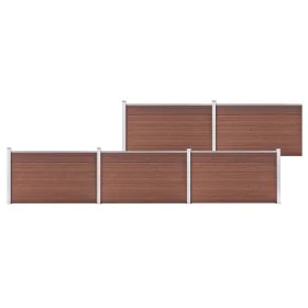 Brauner WPC-Gartenzaun 872x106 cm von vidaXL, Zaunpaneele - Ref: Foro24-3053246, Preis: 896,69 €, Rabatt: %