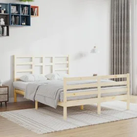 Estructura de cama madera maciza de pino 120x200 cm de vidaXL, Camas y somieres - Ref: Foro24-3105855, Precio: 113,09 €, Desc...