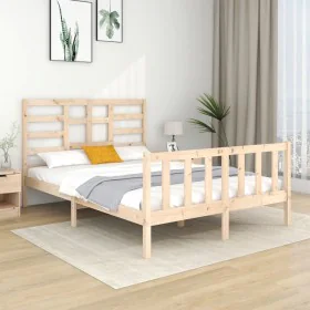Bettgestell aus Massivholz 140x190 cm von vidaXL, Betten und Lattenroste - Ref: Foro24-3105905, Preis: 125,60 €, Rabatt: %