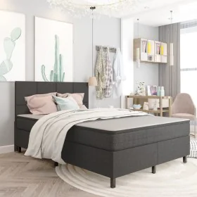 Box spring bed dark gray fabric 180x200 cm by vidaXL, Beds and slatted bases - Ref: Foro24-3054800, Price: 691,09 €, Discount: %