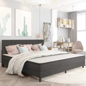 Cama box spring tela gris oscuro 200x200 cm de vidaXL, Camas y somieres - Ref: Foro24-3054715, Precio: 756,73 €, Descuento: %