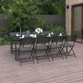 Juego de comedor de jardín 9 piezas acero de vidaXL, Conjuntos de jardín - Ref: Foro24-3073524, Precio: 495,58 €, Descuento: %