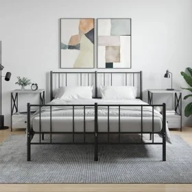 Mesita de noche 2 uds madera ingeniería gris Sonoma 50x41x65 cm de vidaXL, Mesitas de noche - Ref: Foro24-826090, Precio: 86,...