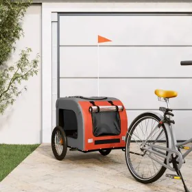 Pet Bicycle Trailer Iron Oxford Cloth Orange Gray by vidaXL, pet strollers - Ref: Foro24-93837, Price: 96,84 €, Discount: %