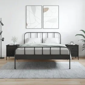 Mesitas de noche 2 uds madera de ingeniería negro 40x42x50 cm de vidaXL, Mesitas de noche - Ref: Foro24-825984, Precio: 93,01...
