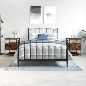 Mesitas noche 2 uds madera ingeniería roble ahumado 40x42x56 cm de vidaXL, Mesitas de noche - Ref: Foro24-826028, Precio: 52,...
