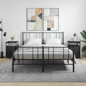 Mesitas de noche 2 uds madera contrachapada negro 40x42x60 cm de vidaXL, Mesitas de noche - Ref: Foro24-826034, Precio: 73,80...