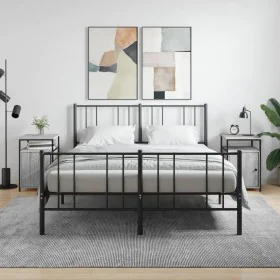Mesitas de noche 2 uds madera contrachapada gris 40x42x60 cm de vidaXL, Mesitas de noche - Ref: Foro24-826040, Precio: 54,69 ...