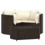 Set muebles de jardín 4 piezas y cojines ratán sintético marrón de vidaXL, Conjuntos de jardín - Ref: Foro24-319760, Precio: ...